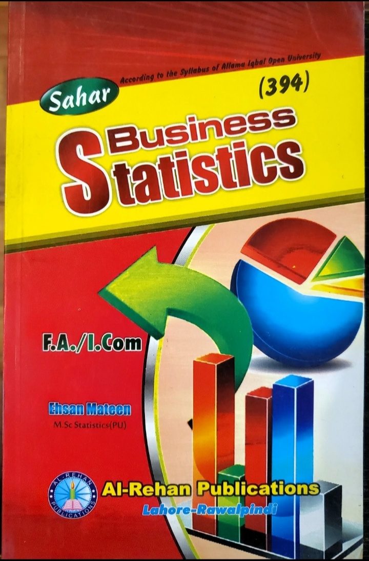 394 AIOU 394 Business Statistics-1 Helping Book by Sahar