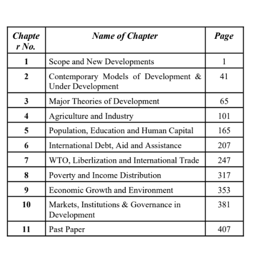 Content of Development Economics Development Economics for BS Economics by A Hamid Shahid